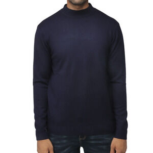 X RAY Classic Mock Neck Sweater in Navy, Size 4XL​​​​​​​​
